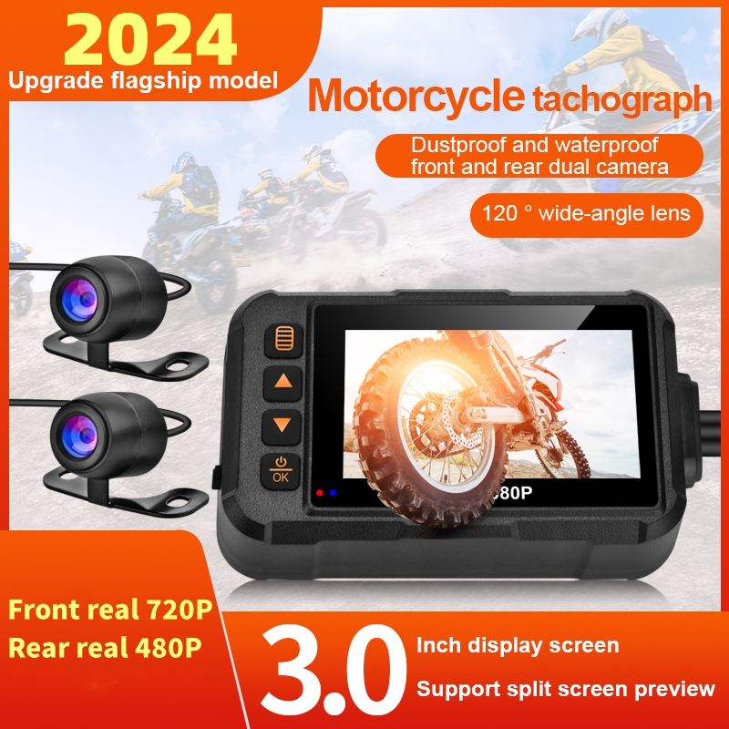 3 Inch Motorcycle Dashcam Wate - Cycling Loop ulasan dan harga