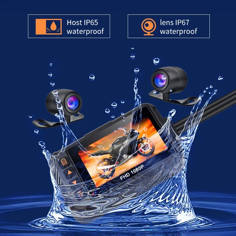 3 Inch Motorcycle Dashcam Wate - Cycling Loop ulasan dan harga