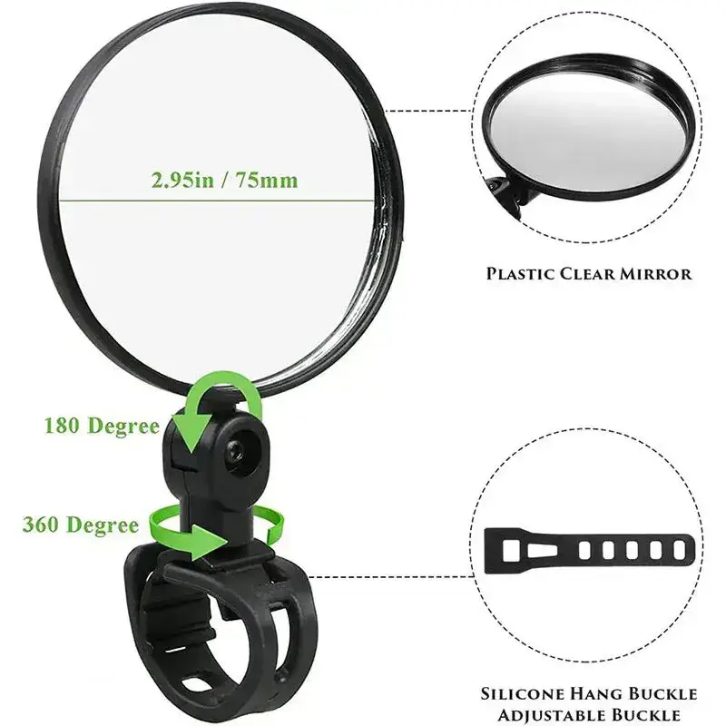 Universal Bicycle Rearview Mir - Mirror Handlebar Convex ulasan dan harga