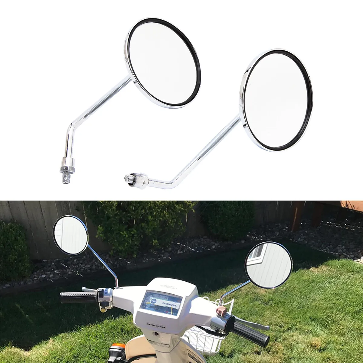 1pair Motorcycle Scooter Mirro - Mirror Handlebar Convex ulasan dan harga