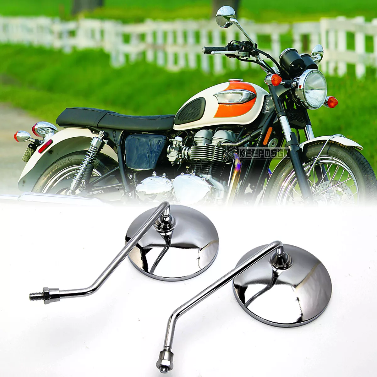 1pair Motorcycle Scooter Mirro - Mirror Handlebar Convex ulasan dan harga