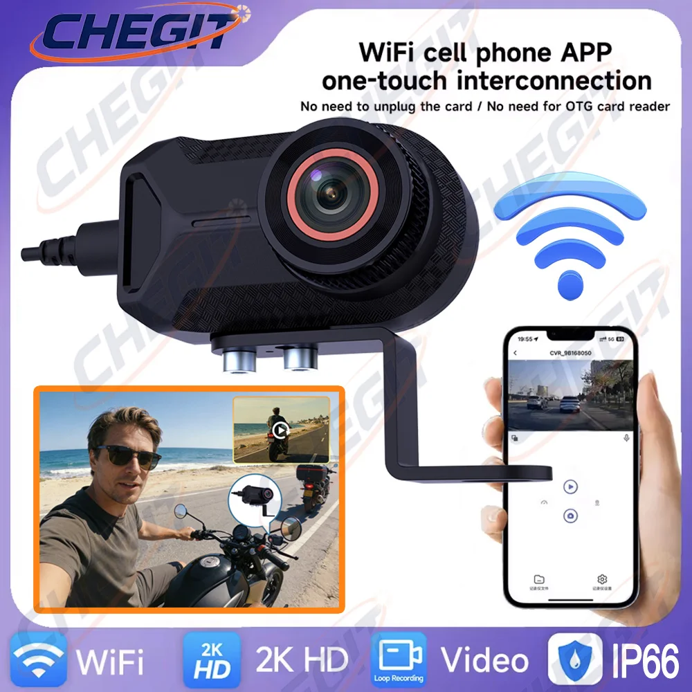 New 2K HD Motorcycle DVR WiFi  - Cycling Loop ulasan dan harga