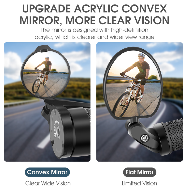 WEST BIKING Bicycle Rearview M - Mirror Handlebar Convex ulasan dan harga