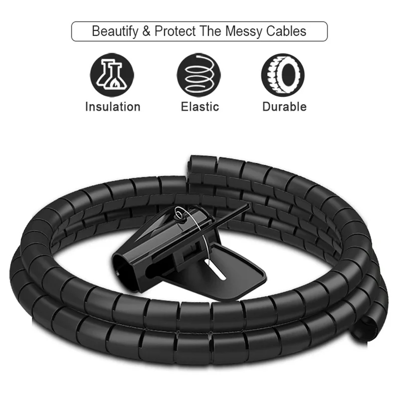 1/2pcs 2M Cable Tube Clip Cabl - Cable Lock Flexible ulasan dan harga