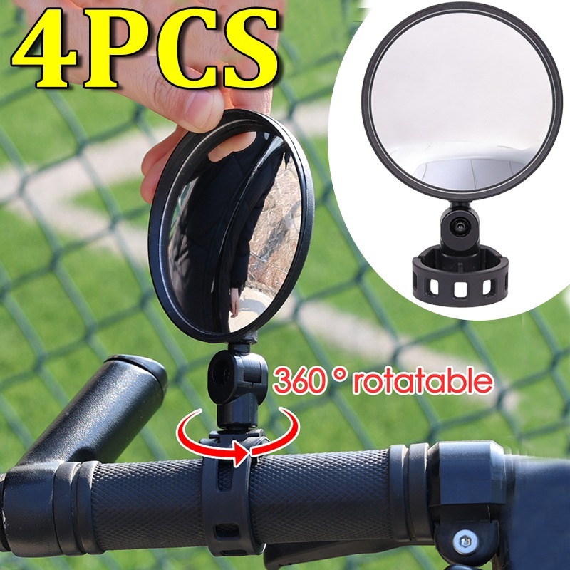 1-4PCS Bicycle Rearview Mirror - Mirror Handlebar Convex ulasan dan harga