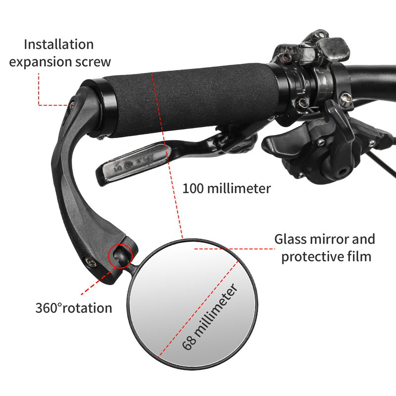 WEST BIKING Bicycle HD Rearvie - Mirror Handlebar Convex ulasan dan harga